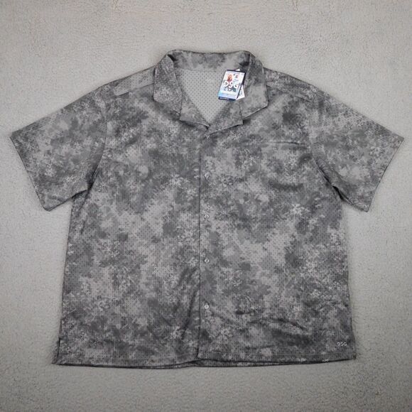 DSG x Twitch + Allison Shirt Mens 2XL XXL Gray Mesh Floral Camo Button Up NWT - Picture 1 of 12